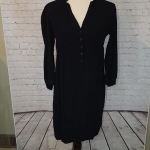 Maeve by Anthropologie Black Taryn Crepe Shift Dress - Size 0